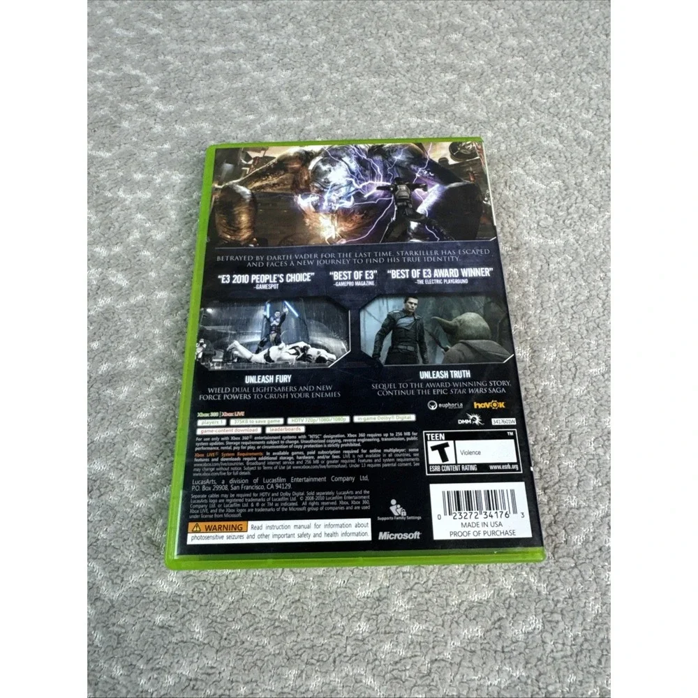 Star Wars The Force Unleashed II xbox 360 Complete w/ Manual. Tested and works